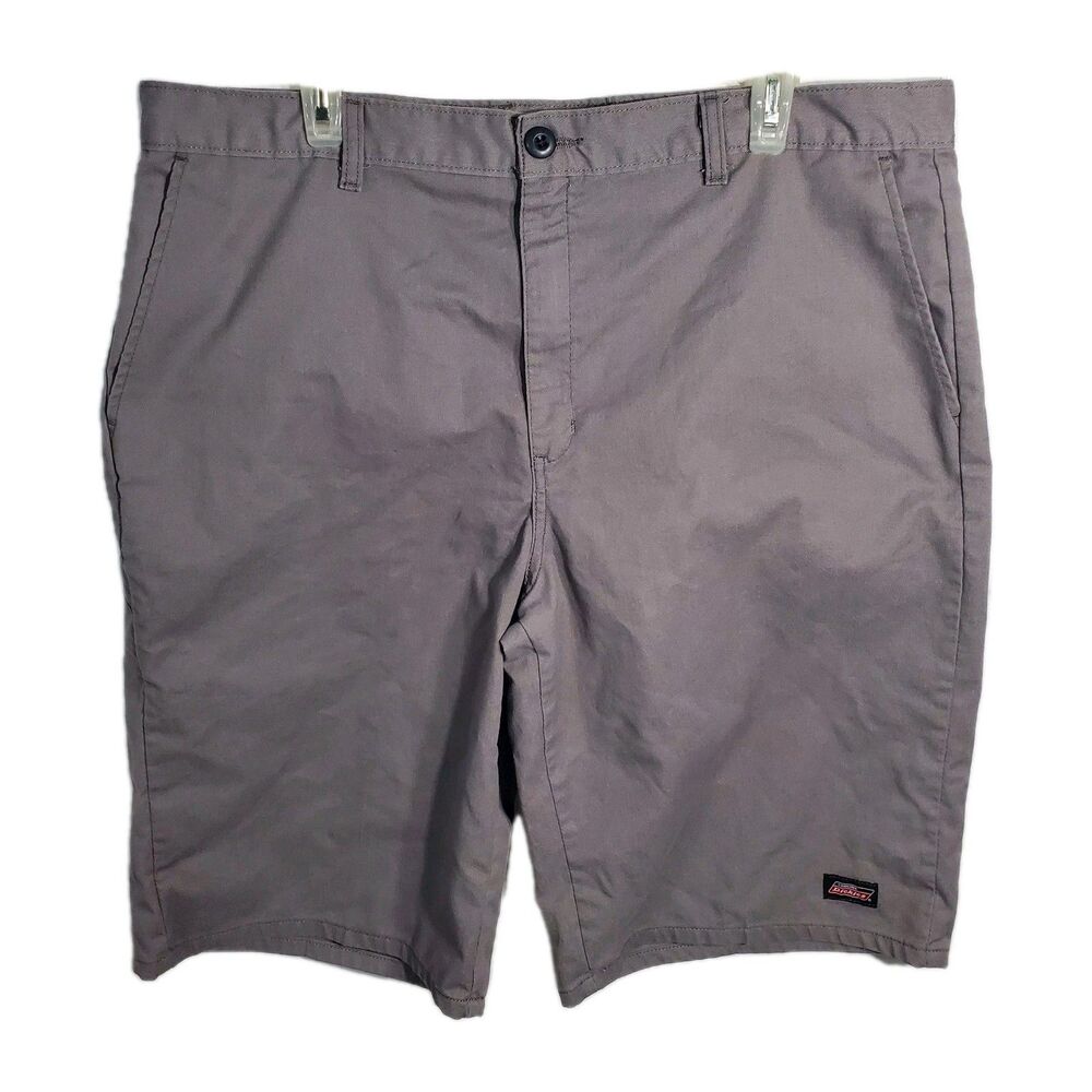 Dickies Shorts Mens 38 Gray Chino Contrast Phone Pocket Flat Front